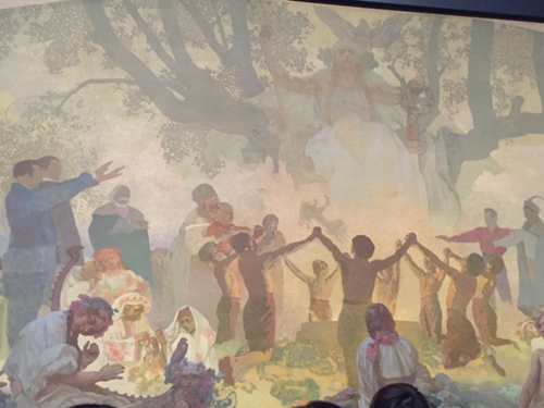 スラヴ菩提樹の下で行なわれるオムラジナ会の誓い